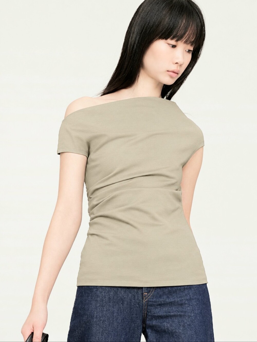 NEW w/tag Banana Republic Everywhere Ponte Asymmetrical One Shoulder Top Sz Med